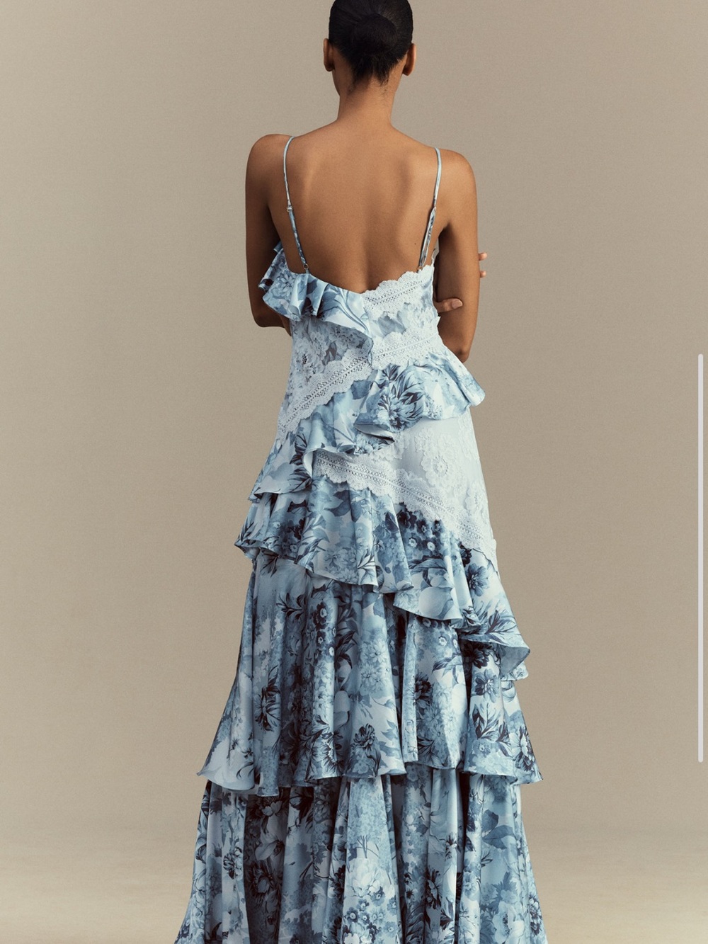 BHLDN Elora Sleeveless V-Neck Ruffle Lace Maxi Dress Size US 2 - Picture 15 of 16